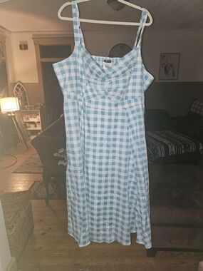 Light Blue Gingham Sundress Tortid 4x Nwt